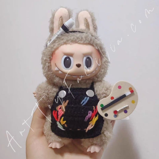 Art Toy Familia - Doll Cloth Painter Dabble & Knit Bib - 076 Black Ver. Cloth Only No Doll