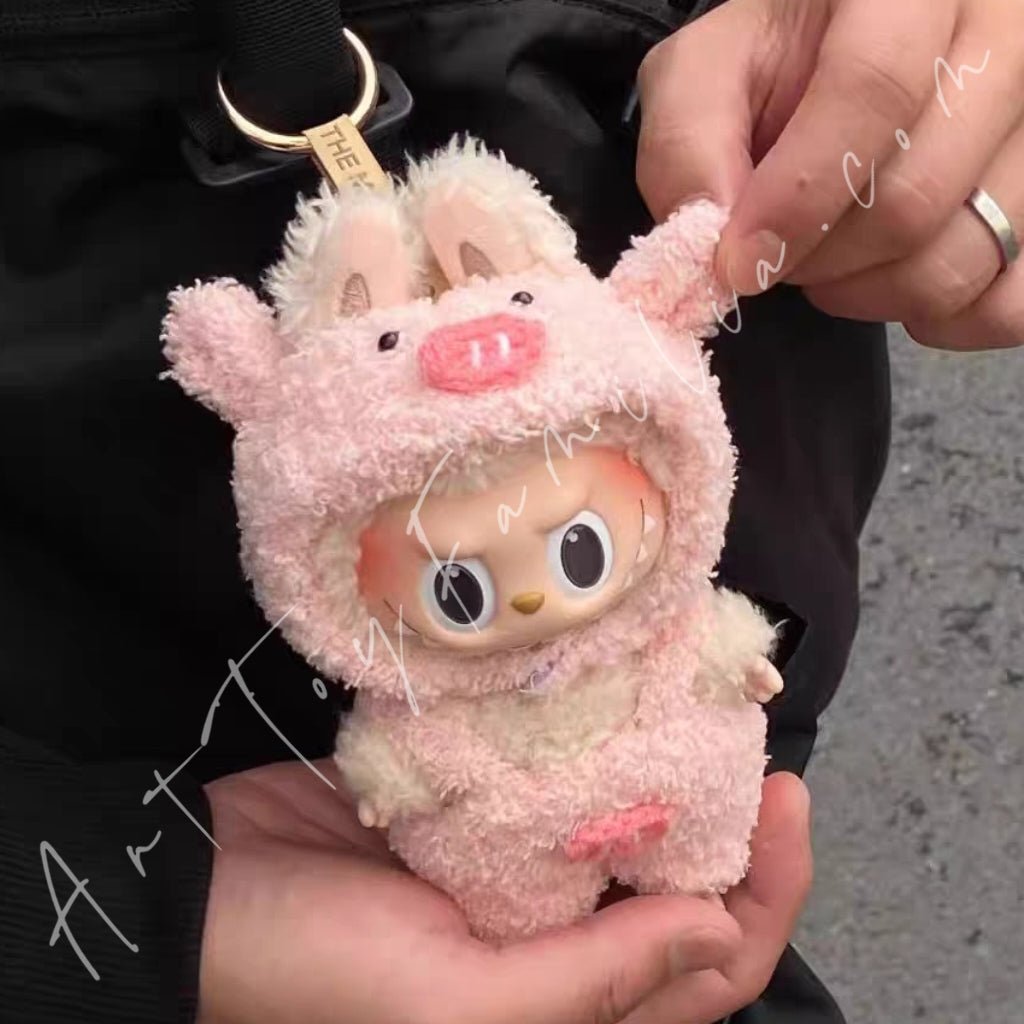 Art Toy Familia - Doll Cloth Pink Piggy Overalls Set - 043 Cloth Only No Doll