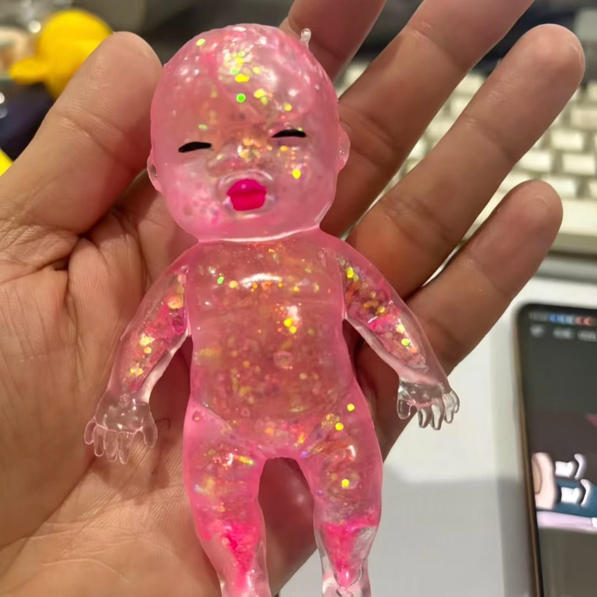 Natasha - Colorful Natasha Mini Baby Doll – Sensory Stress Relief Toy (11cm) Pink