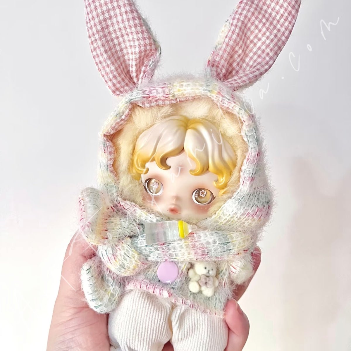 Art Toy Familia - Doll Cloth Milky Bunny Knit Set For Skullpanda - 161 Cloth Only No Doll