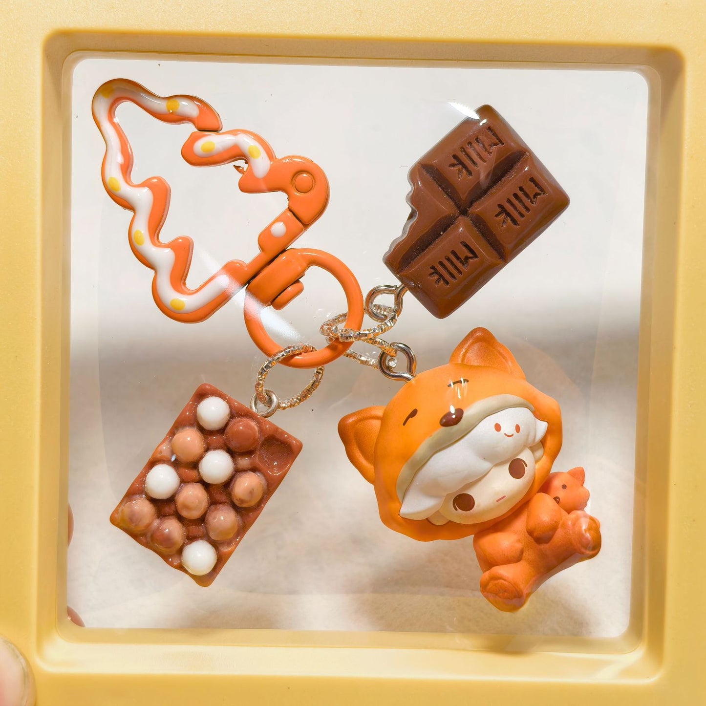Pop Bean Pajama Party Phone Charm - Fox Sitting