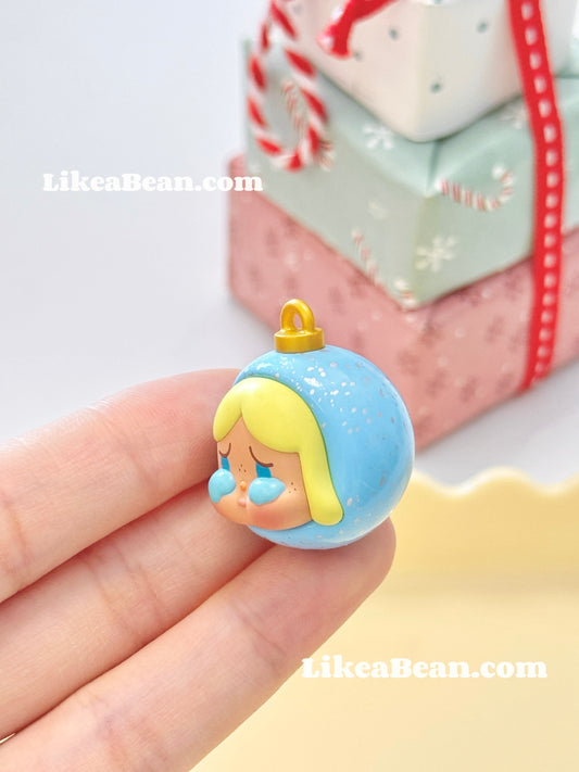 Pop Bean Christmas Ornament Ball Series - Crybaby Silver Moon Blue