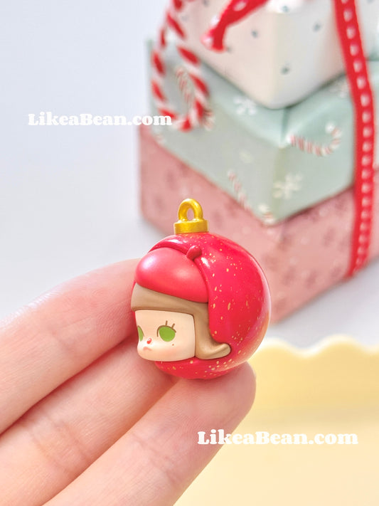 Pop Bean Christmas Ornament Ball Series - Molly Christmas Red