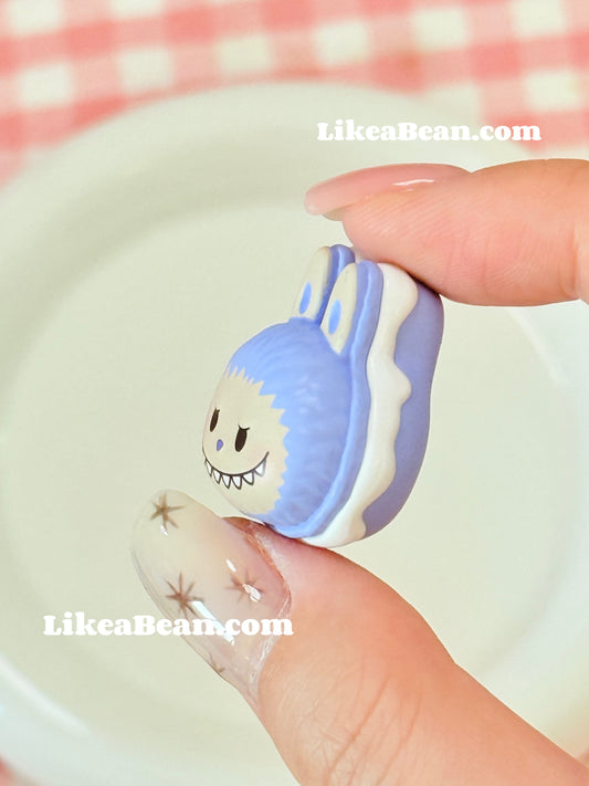 Pop Bean Macaron Dessert Series - Labubu Blueberry Pudding