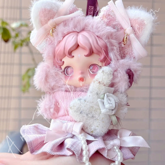 Art Toy Familia - Doll Cloth Peach - Fuzz Kitten Set For Skullpanda - 132 Cloth Only No Doll