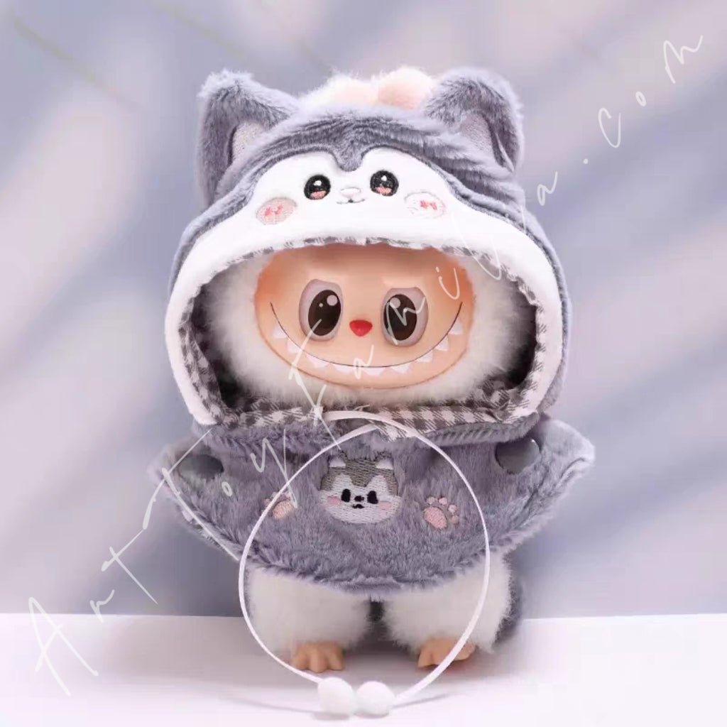 Art Toy Familia - Doll Cloth Sunny Zoo Hooded Puffcape - 015 Wolf Cloth Only No Doll