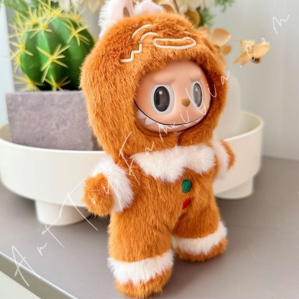 Art Toy Familia - Doll Cloth Gingerbread Man Jumpsuit For Labubu - 127 Cloth Only No Doll