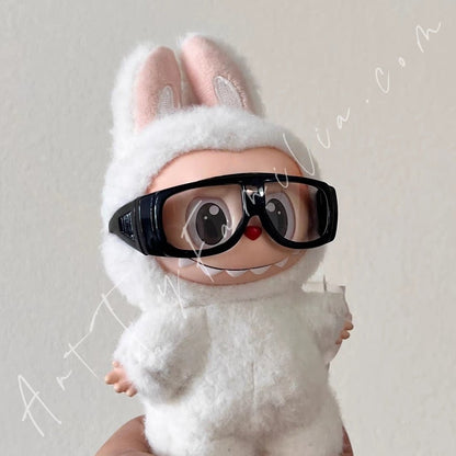 Art Toy Familia - Doll Cloth Bitty Goggle Gallery - 089 Black Frame Transparent Lenses Cloth Only No Doll