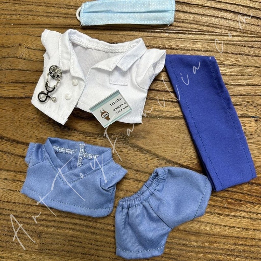 Art Toy Familia - Doll Cloth Tiny Medic Wardrobe Doctor Nurse Uniform - 066 Light Blue Ver. No Doll