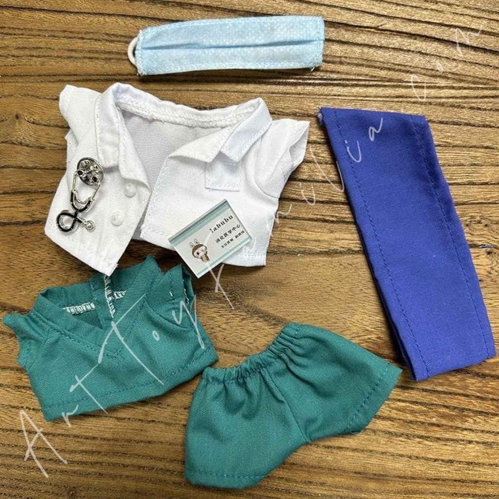 Art Toy Familia - Doll Cloth Tiny Medic Wardrobe Doctor Nurse Uniform - 066 Green Ver. No Doll