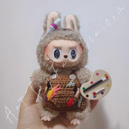Art Toy Familia - Doll Cloth Painter Dabble & Knit Bib - 076 Brown Ver. Cloth Only No Doll