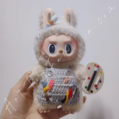 Art Toy Familia - Doll Cloth Painter Dabble & Knit Bib - 076 Gray Ver. Cloth Only No Doll