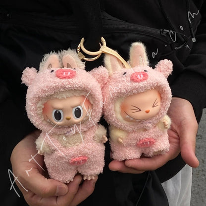 Art Toy Familia - Doll Cloth Pink Piggy Overalls Set - 043 Cloth Only No Doll