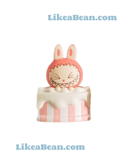 Pop Bean Cut-Corner Cake Series I - Labubu Peach Pink