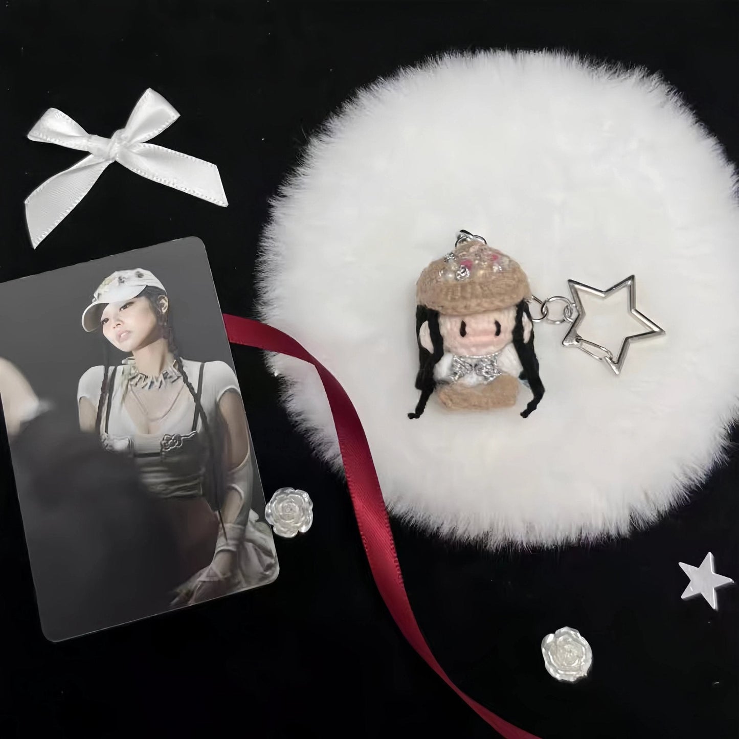 Art Toy Familia - Blackink Jennie Crochet Doll, Kpop Chibi Amigurumi Doll Gift, C002 Braids Jennie 5 - 6cm Mini Pendant