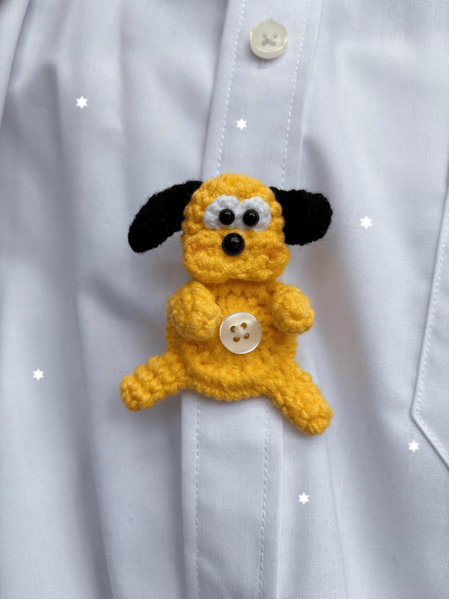Art Toy Familia - Handmade Crochet Disney Character Button Covers, C001 Pluto
