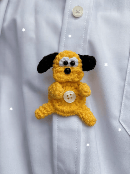 Art Toy Familia - Handmade Crochet Disney Character Button Covers, C001 Pluto