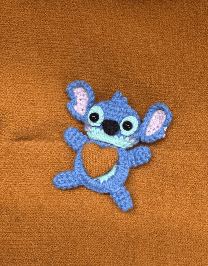 Art Toy Familia - Handmade Crochet Disney Character Button Covers, C001 Stitch
