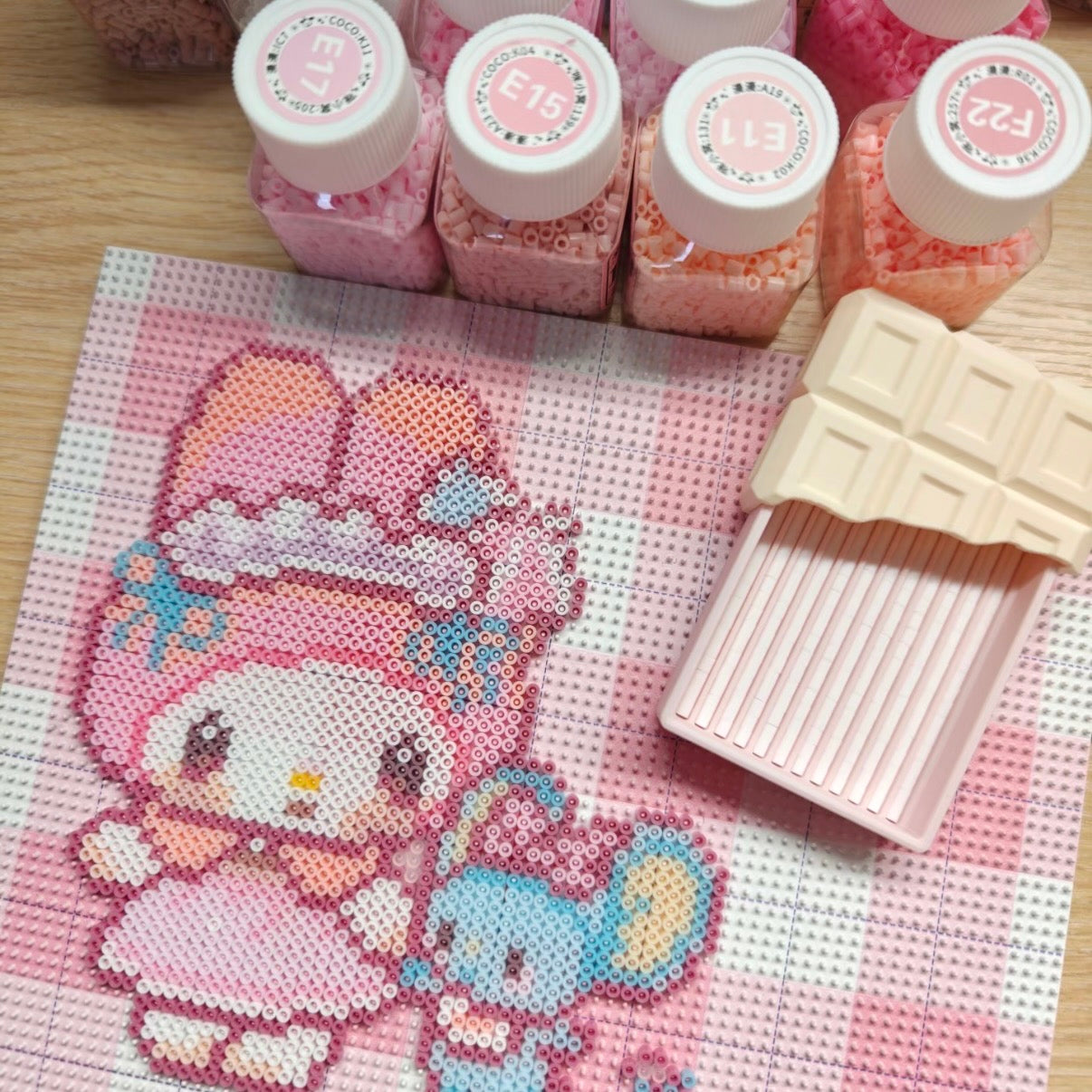 Chocolate-Inspired Perler Bead Tray – 12 Channels, Fits 2.6mm Beads