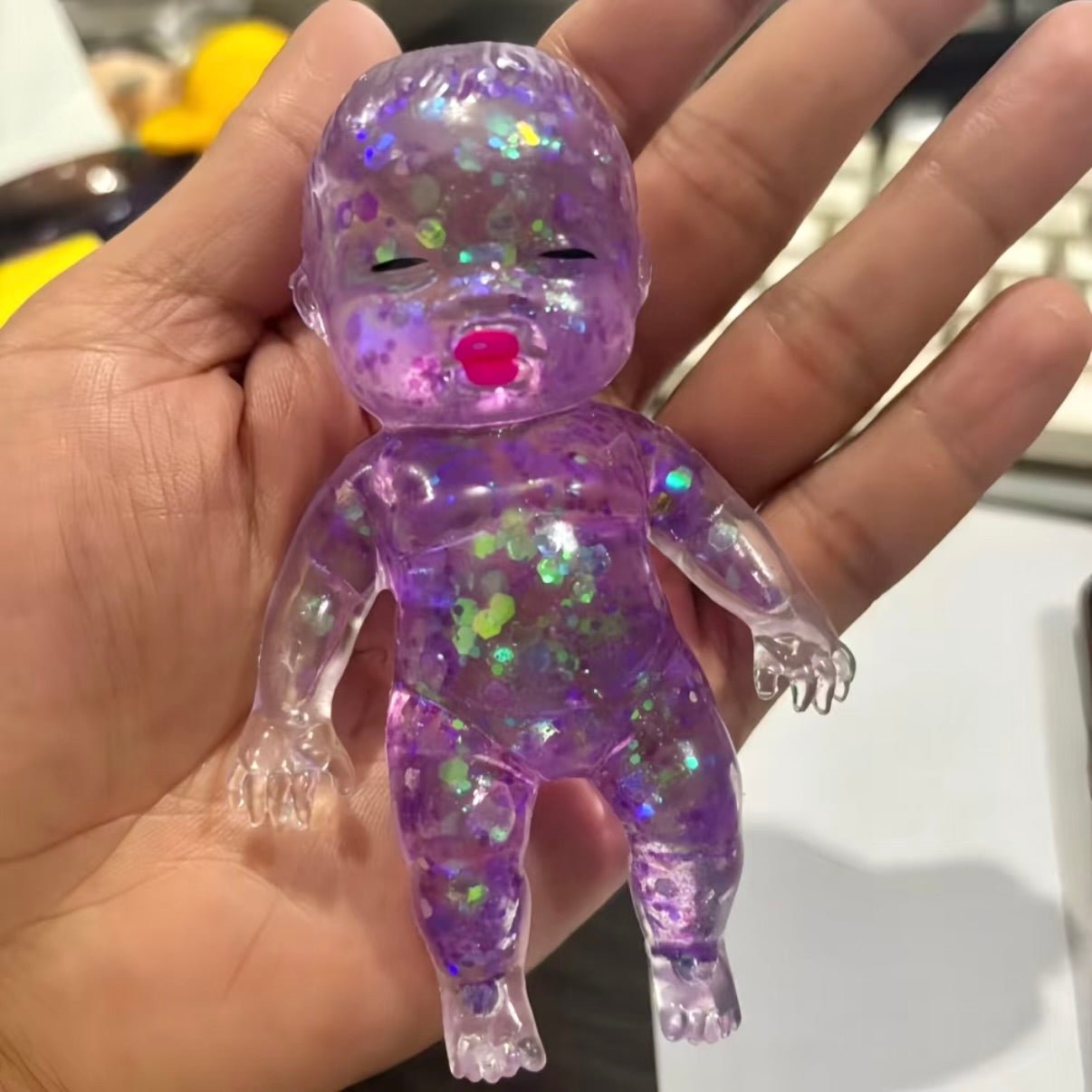Natasha - Colorful Natasha Mini Baby Doll – Sensory Stress Relief Toy (11cm) Purple
