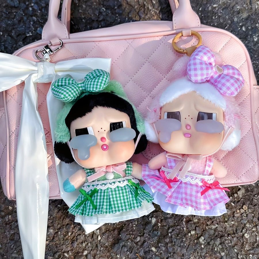 Art Toy Familia - Doll Cloth Bow - Kissed Plaid Set For Crybaby - 051 Pink Ver. Cloth Only No Doll