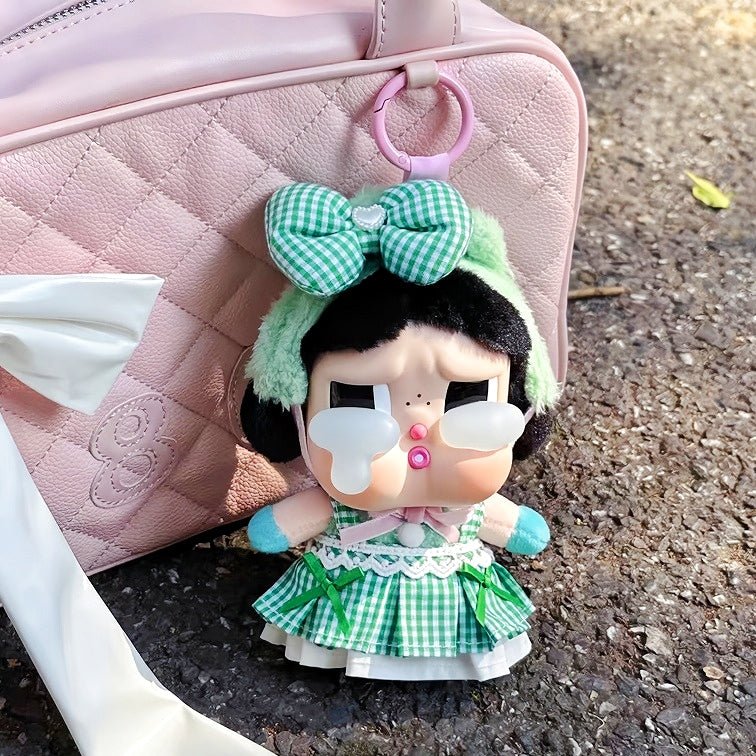 Art Toy Familia - Doll Cloth Bow - Kissed Plaid Set For Crybaby - 051 Green Ver. Cloth Only No Doll