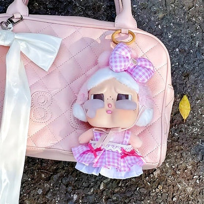 Art Toy Familia - Doll Cloth Bow - Kissed Plaid Set For Crybaby - 051 Pink Ver. Cloth Only No Doll