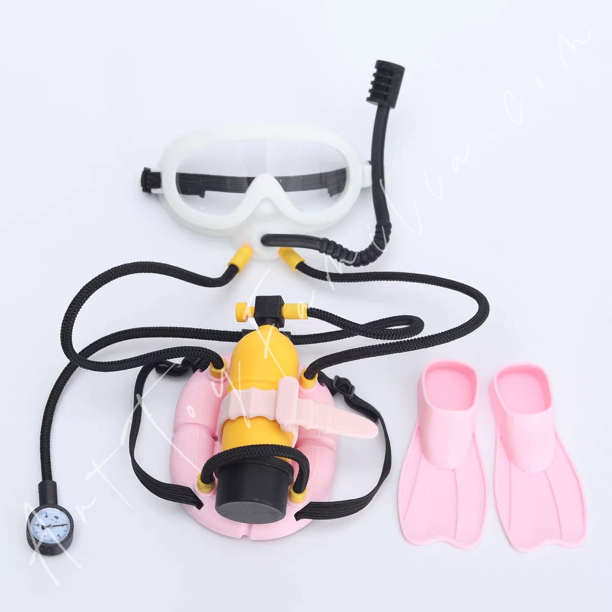 Art Toy Familia - Doll Cloth Professional Diving Set For Labubu - 168 Cloth Only No Doll Pink - Yellow Ver.