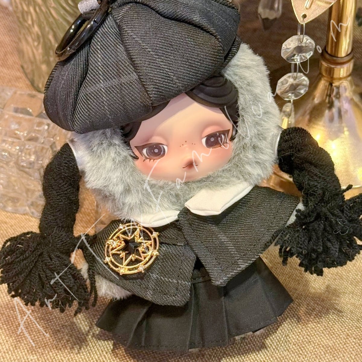 Art Toy Familia - Doll Cloth Starry Graphite Grid Set For Skullpanda - 160 Cloth Only No Doll