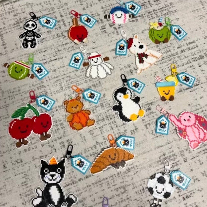 [Finished Piece] Jellycat Perler Bead Keychain - Completed Charm, Random Chain, Perfect for Gifting