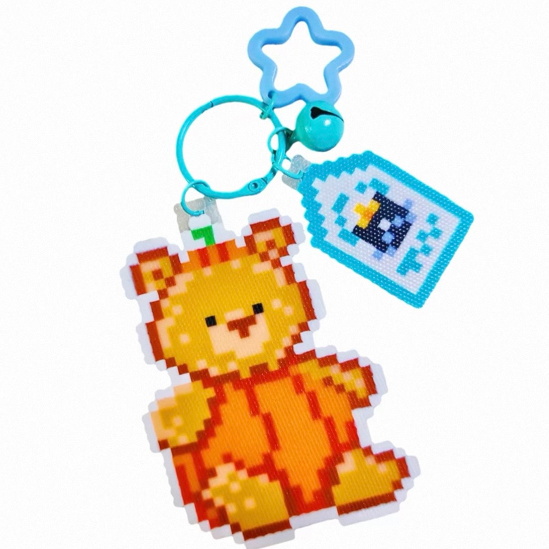 [Finished Piece] Jellycat Perler Bead Keychain - Completed Charm, Random Chain, Perfect for Gifting