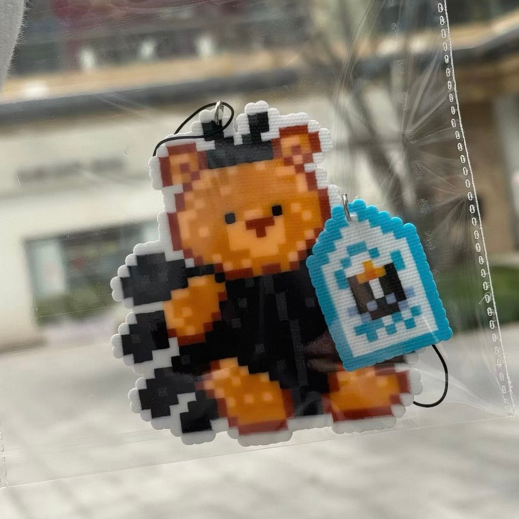 [Finished Piece] Jellycat Perler Bead Keychain - Completed Charm, Random Chain, Perfect for Gifting