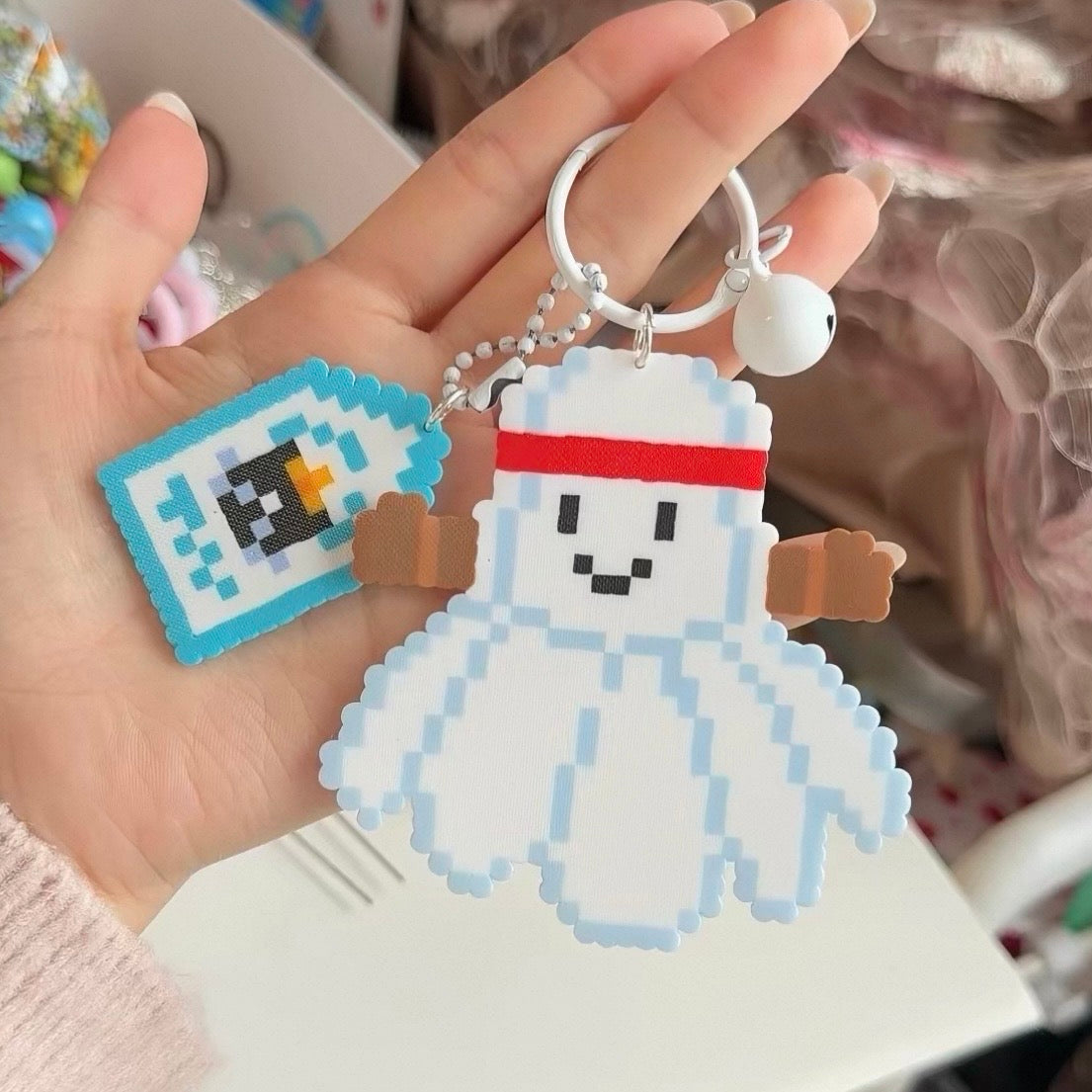 [Finished Piece] Jellycat Perler Bead Keychain - Completed Charm, Random Chain, Perfect for Gifting