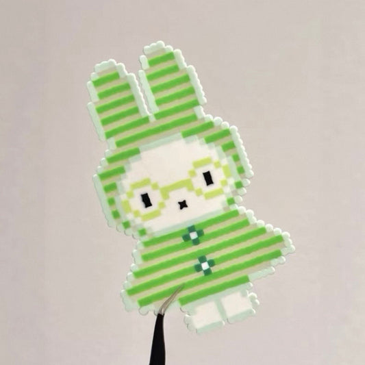 [Finished Piece] Miffy Handmade Perler Bead Keychain - Completed Charm, Random Chain, Perfect for Gifting