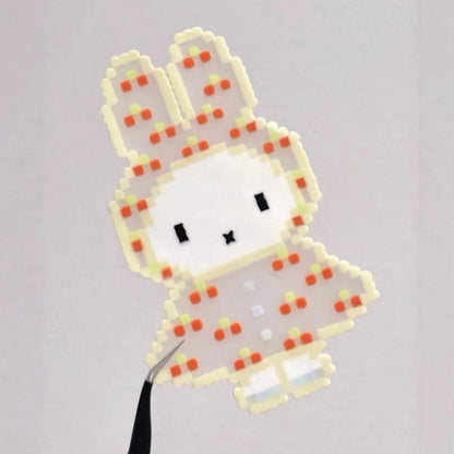[Finished Piece] Miffy Handmade Perler Bead Keychain - Completed Charm, Random Chain, Perfect for Gifting
