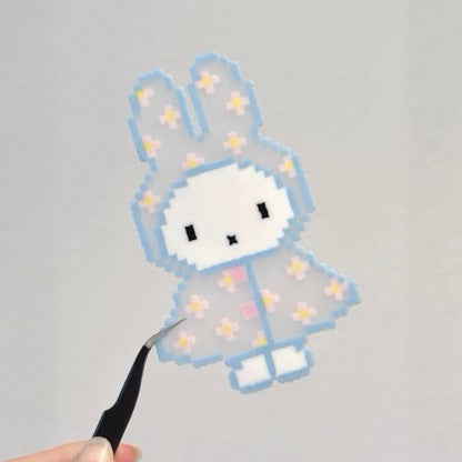 [Finished Piece] Miffy Handmade Perler Bead Keychain - Completed Charm, Random Chain, Perfect for Gifting