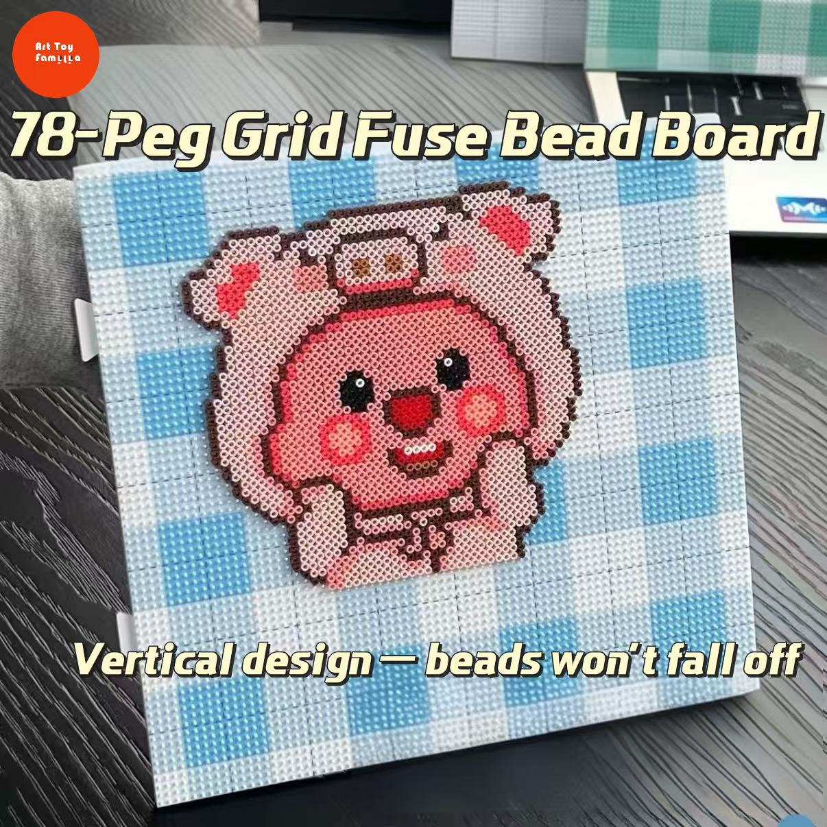 Art Toy Familia - 78 - Peg Vertical Fuse Bead Board – Beads Stay in Place, 2.6mm Thick, Heat - Resistant - B004 Blue