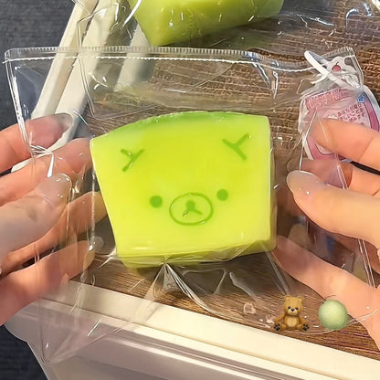 Honeydew Melon Slice Bear Taba Squishy - Buttery Soft 170g