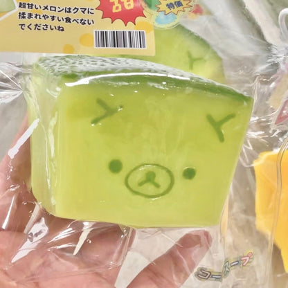 Honeydew Melon Slice Bear Taba Squishy - Buttery Soft 170g