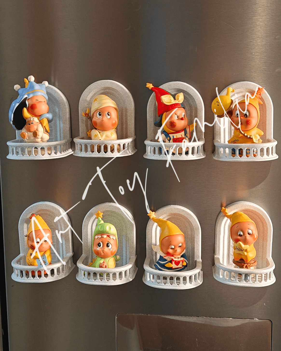 Art Toy Familia - Doll Balcony Fridge Magnet Blindbox Display - 144 Fridge Magnet Only No Doll White Ver.