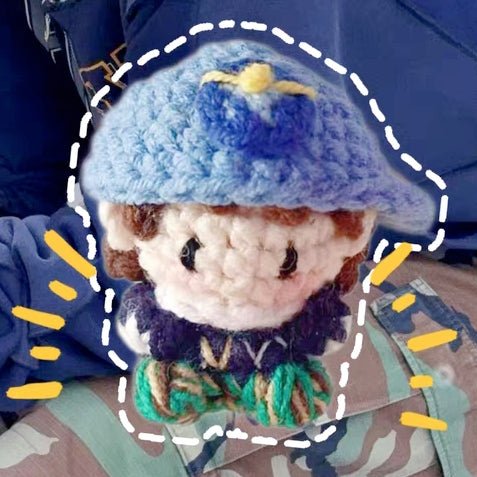 Art Toy Familia - Cortis Martin Seonghyeon Keonho Juhoon James Inspired Handmade Crochet Doll, Kpop Chibi Amigurumi Doll Keychain Gift, C008 Blue Hat Keonho