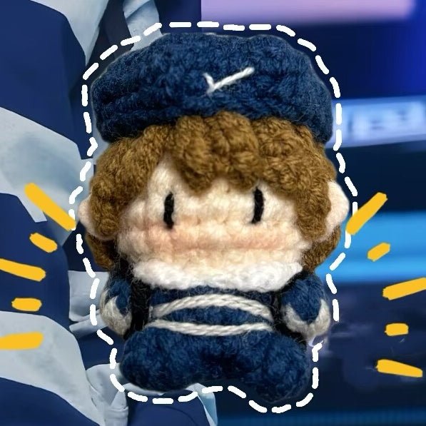 Art Toy Familia - Cortis Martin Seonghyeon Keonho Juhoon James Inspired Handmade Crochet Doll, Kpop Chibi Amigurumi Doll Keychain Gift, C008 Blue - Gray Juhoon