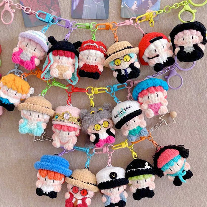 Art Toy Familia - Bigbang G - Dragon Crochet Doll Keychain, Kpop Handmade Chibi Amigurumi Doll Gift, C010 Red Suit