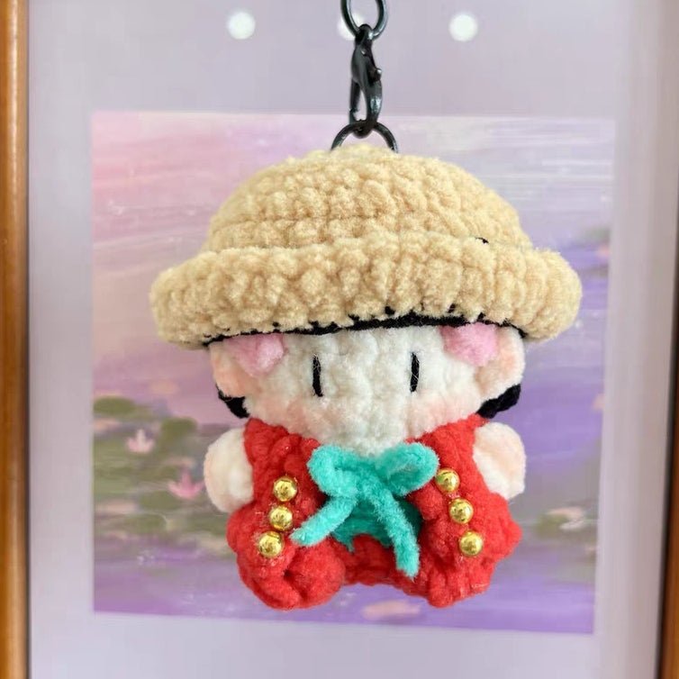 Art Toy Familia - Bigbang G - Dragon Crochet Doll Keychain, Kpop Handmade Chibi Amigurumi Doll Gift, C010 Red Suit