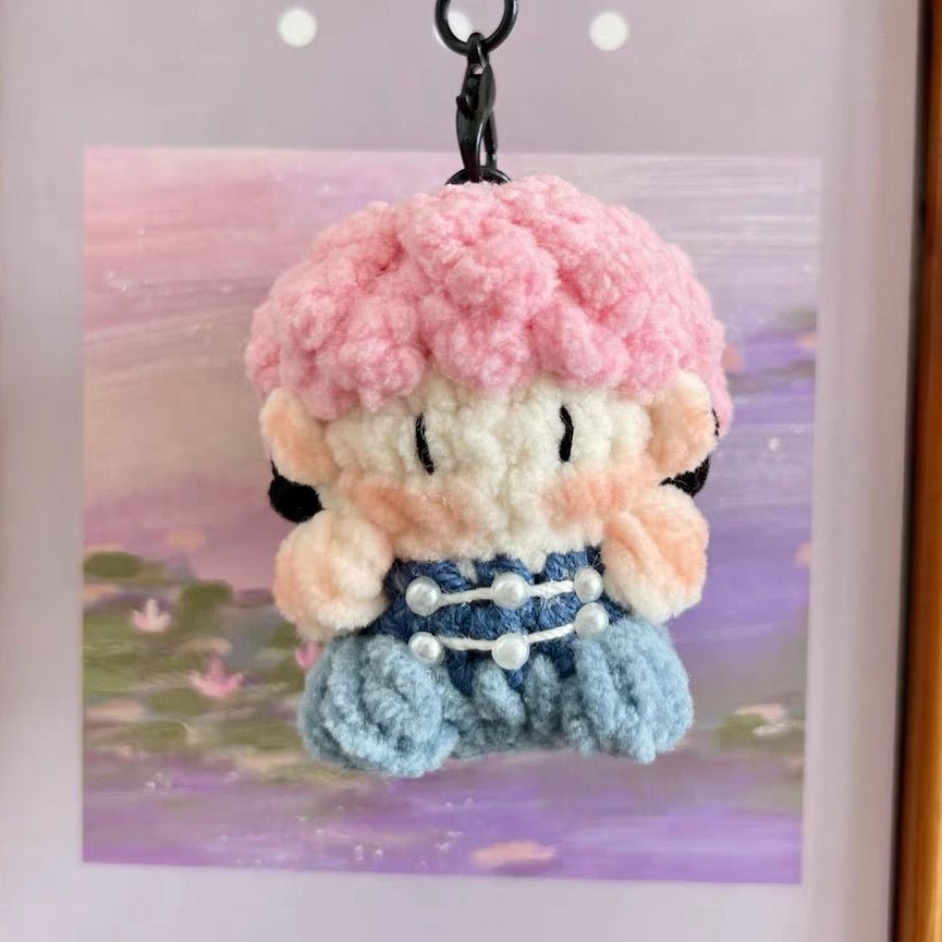 Art Toy Familia - Bigbang G - Dragon Crochet Doll Keychain, Kpop Handmade Chibi Amigurumi Doll Gift, C010 Green Hair