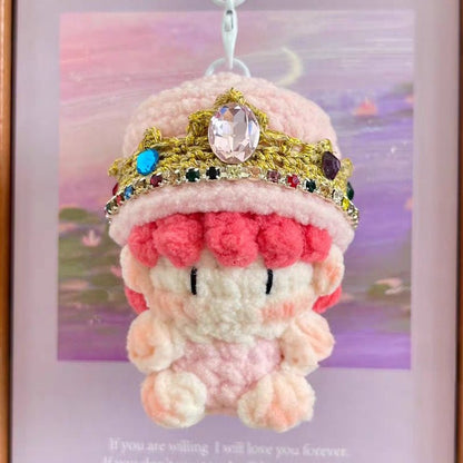 Art Toy Familia - Bigbang G - Dragon Crochet Doll Keychain, Kpop Handmade Chibi Amigurumi Doll Gift, C010 Pink Crown