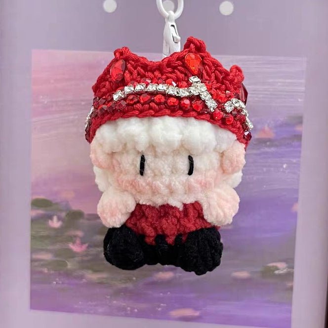 Art Toy Familia - Bigbang G - Dragon Crochet Doll Keychain, Kpop Handmade Chibi Amigurumi Doll Gift, C010 Red Rose