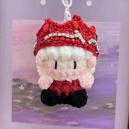 Art Toy Familia - Bigbang G - Dragon Crochet Doll Keychain, Kpop Handmade Chibi Amigurumi Doll Gift, C010 Red Rose