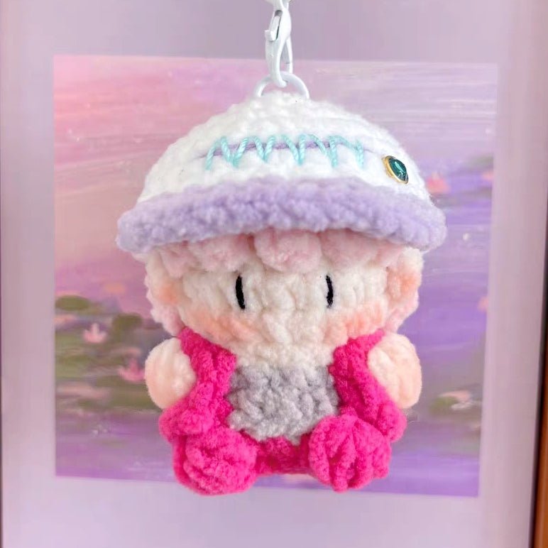 Art Toy Familia - Bigbang G - Dragon Crochet Doll Keychain, Kpop Handmade Chibi Amigurumi Doll Gift, C010 Hot Pink Rehearsal