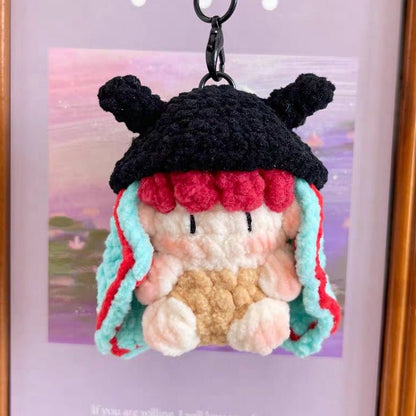Art Toy Familia - Bigbang G - Dragon Crochet Doll Keychain, Kpop Handmade Chibi Amigurumi Doll Gift, C010 Horn Hat